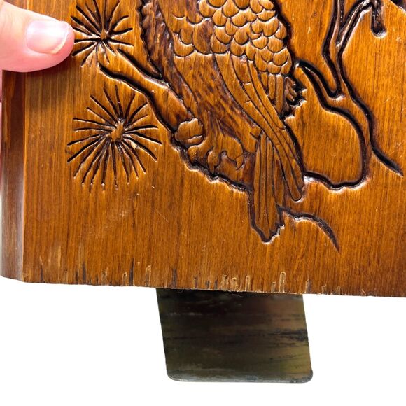 Vintage Wooden Metal Owl Tree Branch Bookends - Picture 6 of 7